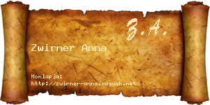 Zwirner Anna névjegykártya